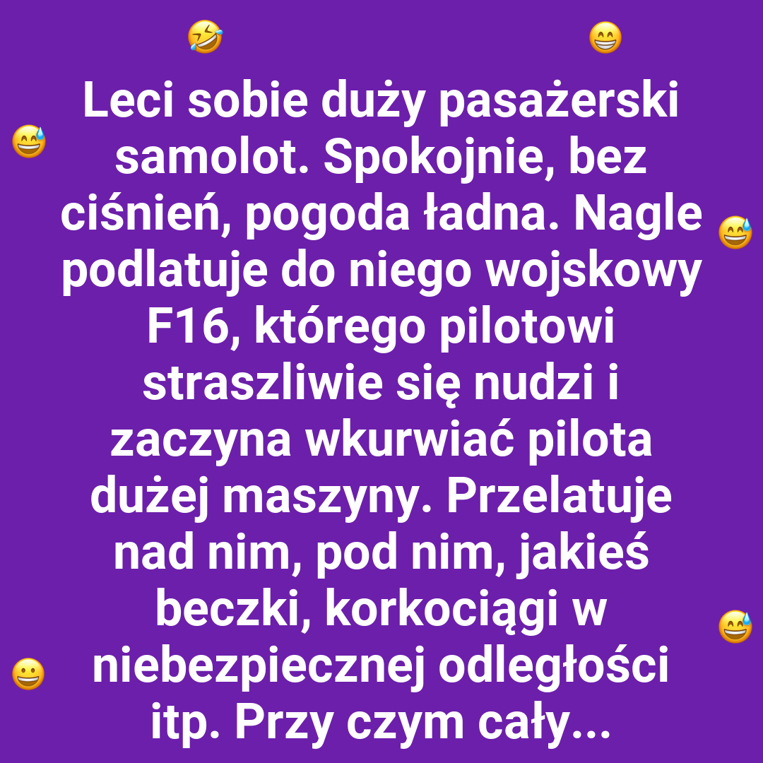 F16 vs pasażerka