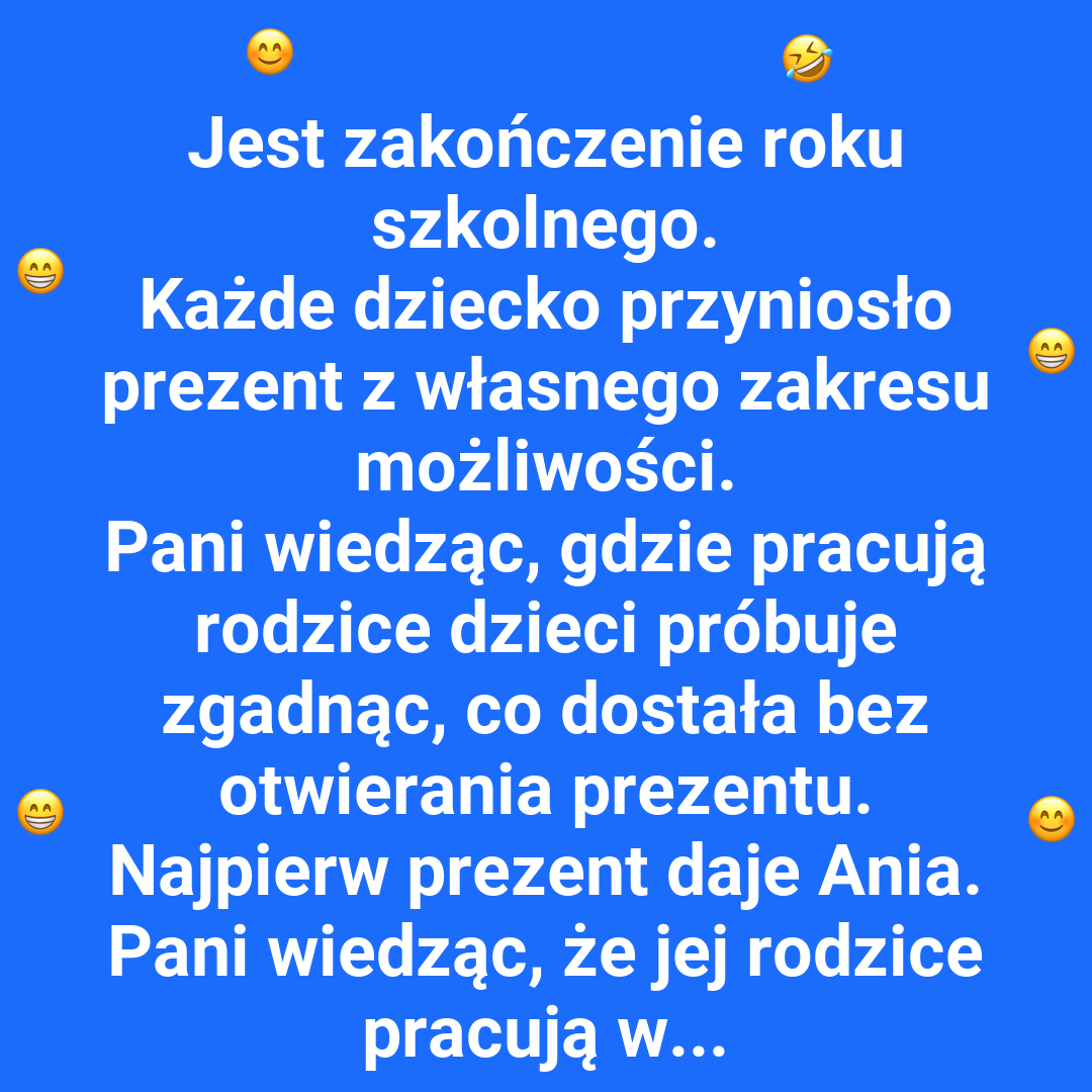 Nauczycielka zgaduje prezenty