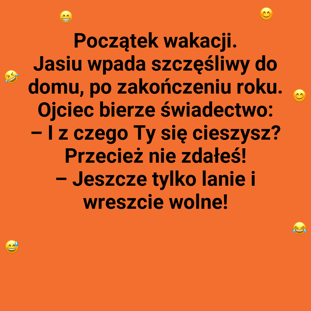 Ojciec czyta świadectwo, Jasiu się cieszy